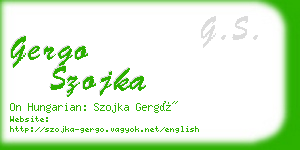 gergo szojka business card